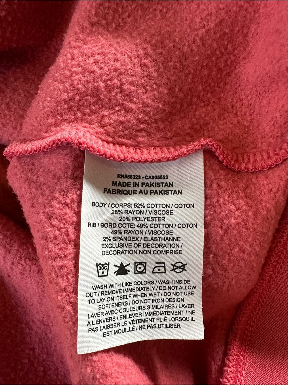 Nike Plus Women's Coral-Red Cropped Crewneck Sweatshirt with Glitter Logo 3X - Picture 10 of 11